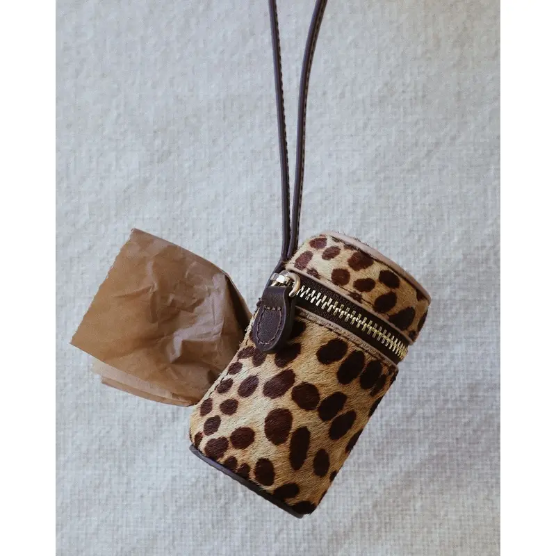 Wylde Brown Spotted Poop Bag Holder
