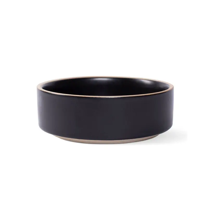 Bowled Over Modern Charcoal Dog Bowl