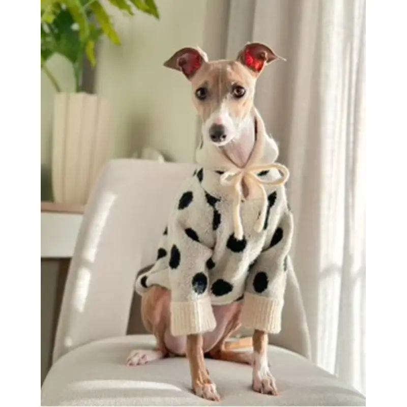 Venice Ivory + Black Polka Dot Dog Hoodie