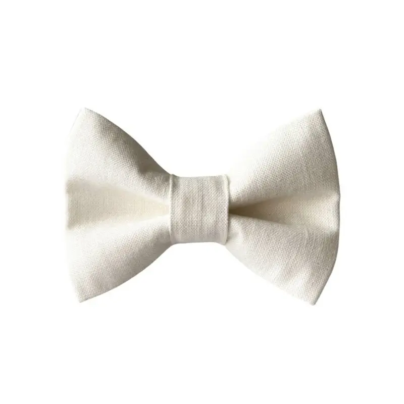 Take a Bow Cream Linen Bow Tie