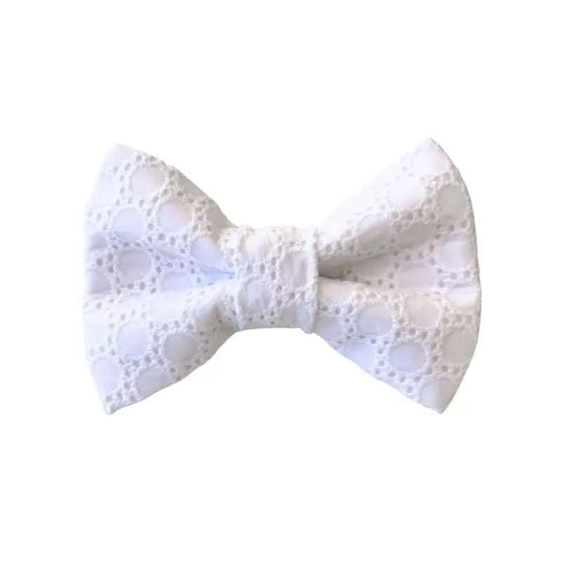Take a Bow White Eyelet Bow Tie