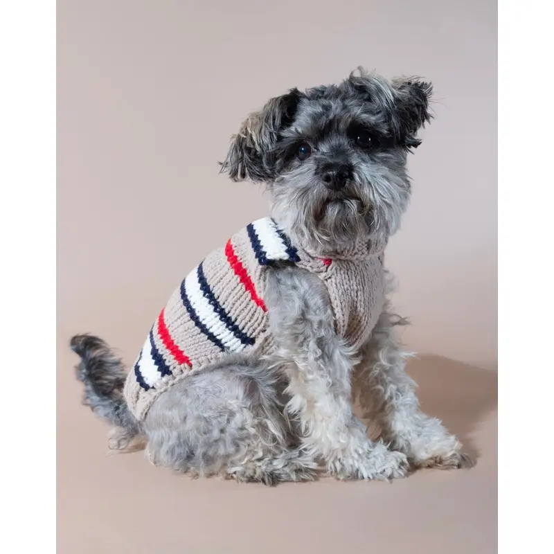 Book Club Tan Striped Alpaca Sweater