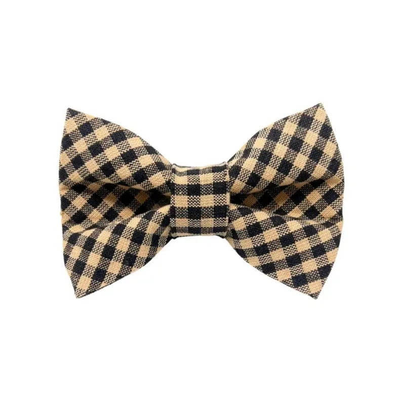 Take a Bow Black + Tan Check Bow Tie