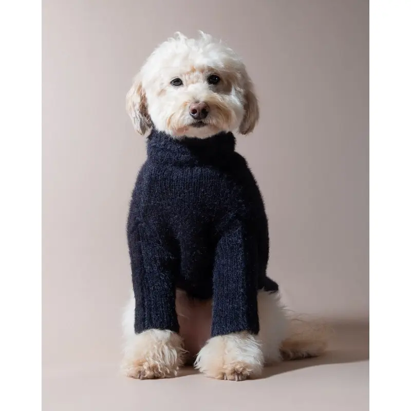 Bobbi Black Eyelash Knit Dog Sweater