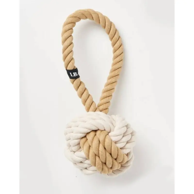 All Tied Up Tan + White Rope Toy