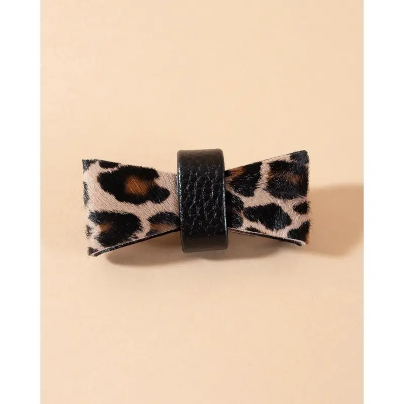 Spot-On Leopard Pony Hair Bow Tie