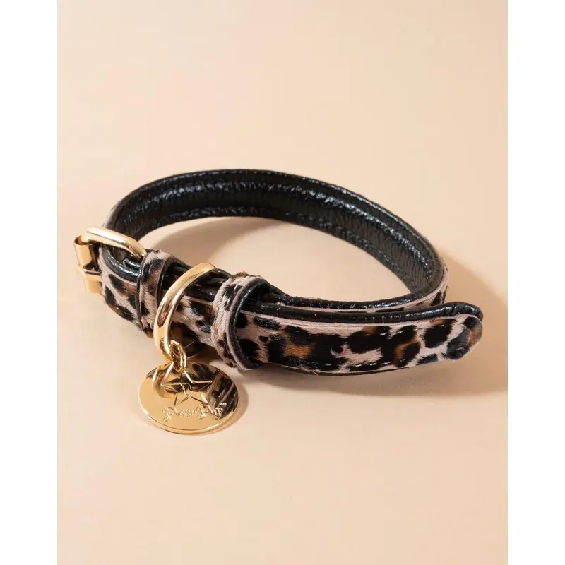 Spot-On Leopard Pony Hair Dog Collar