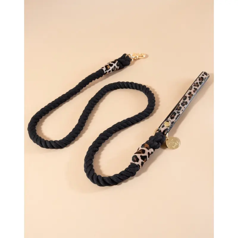 Spot-On Leopard Pony Hair Dog Leash