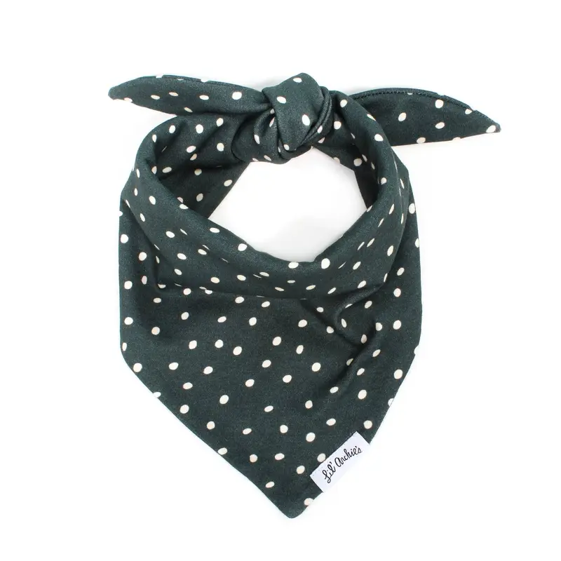 Spotted Pup Green Organic Cotton Bandana