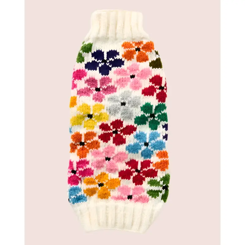 Spring Fling Floral Knit Dog Sweater