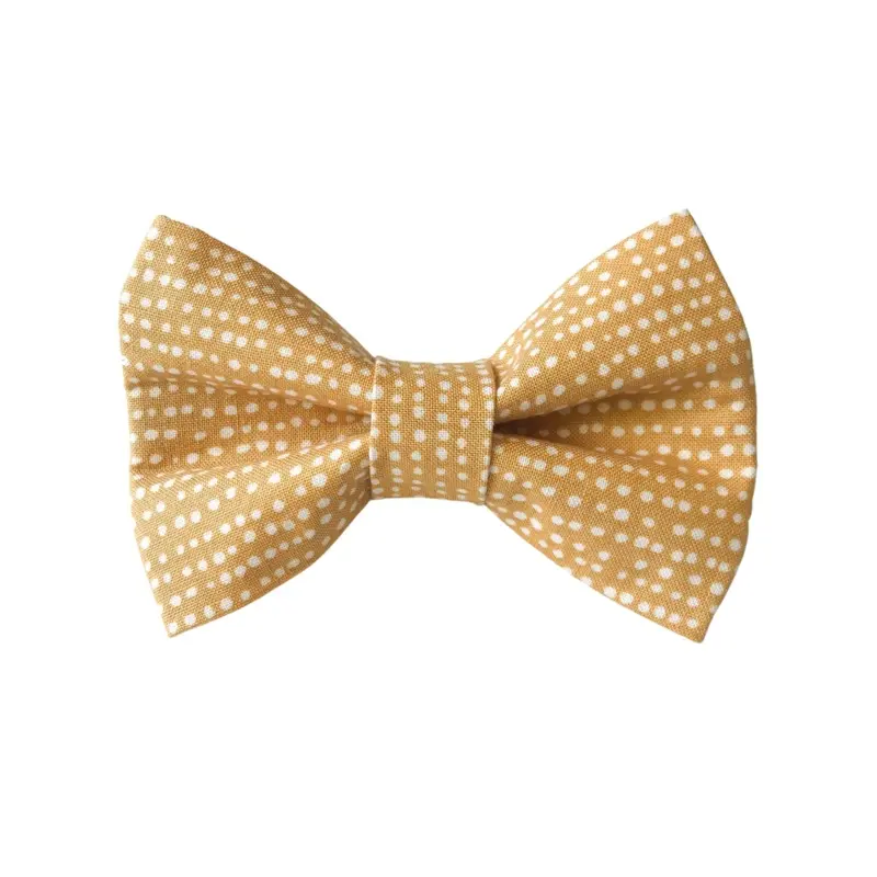 Take a Bow Tan + White Dot Bow Tie