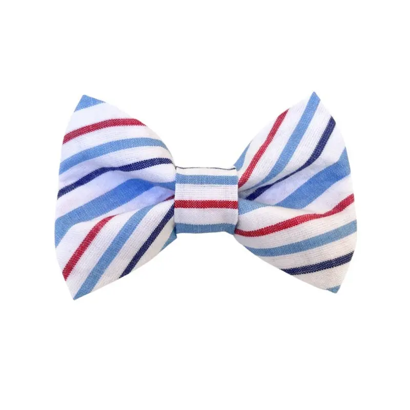 Take a Bow Red White + Blue Striped Bow Tie
