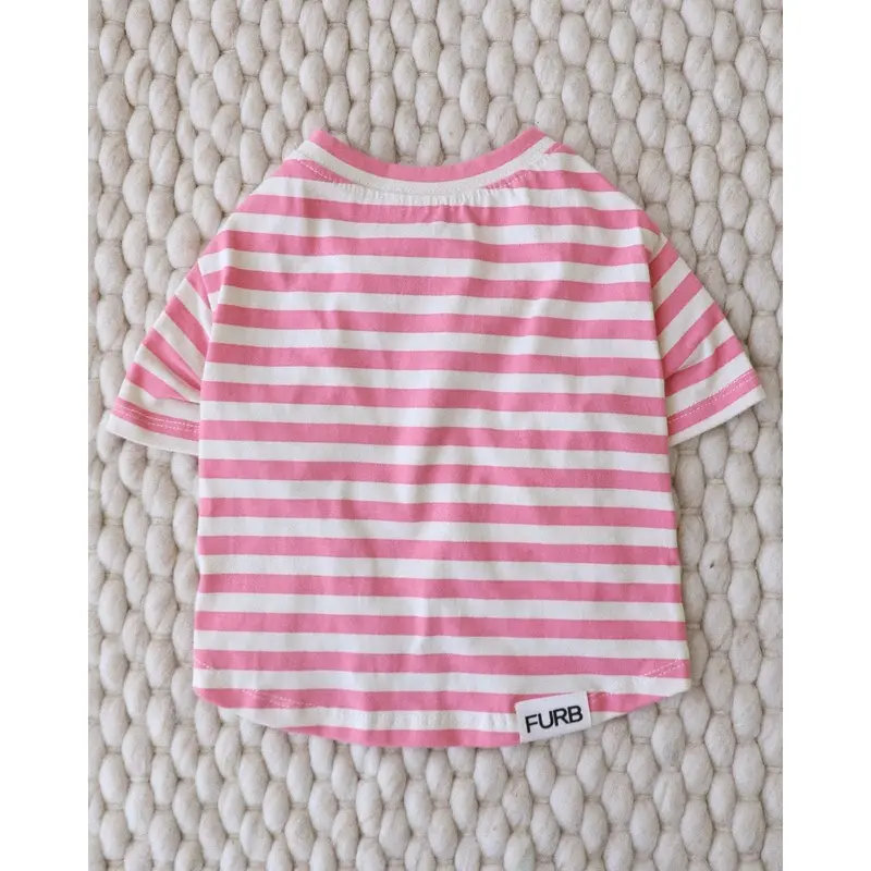 Tickled Pink Striped Dog T-Shirt