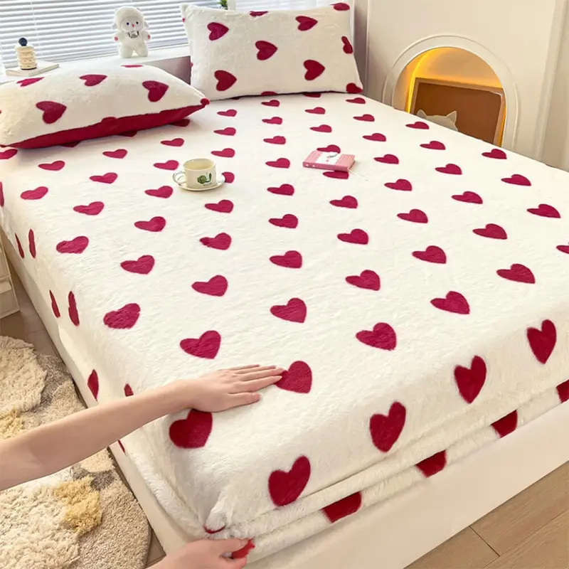 Static-Free Creamy Stretchable Fitted Sheet Mattress Cover