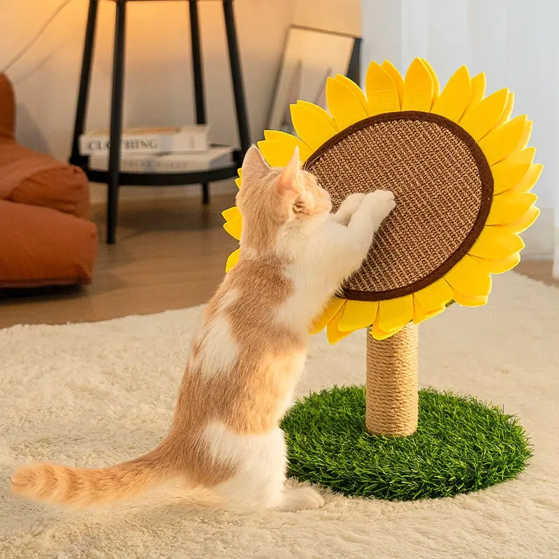 Sunflower Sisal Cat Scratching Board with Stable Grass Base