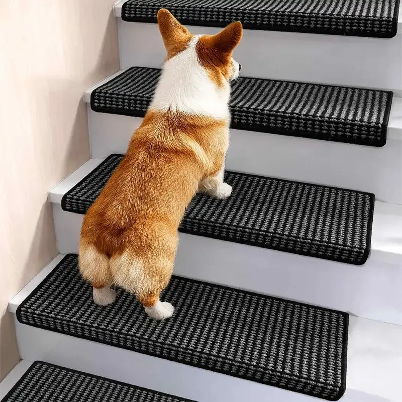 Anti-scratch Faux Sisal Stair Protectors Tape Free Washable Carpet Stair Treads