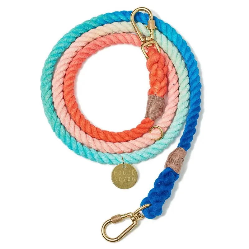 Sweet Pea Ombre Cotton Rope Dog Leash, Adjustable | Found My Animal