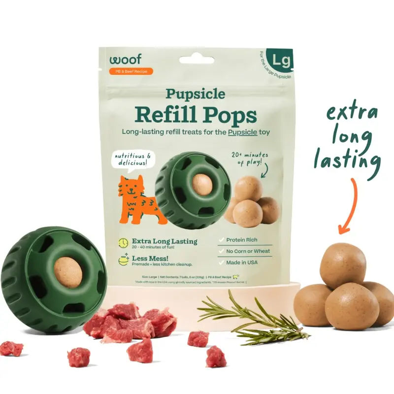 Woof Pupsicle Pops Refills Chicken Grain-Free Lickable Dog Treats