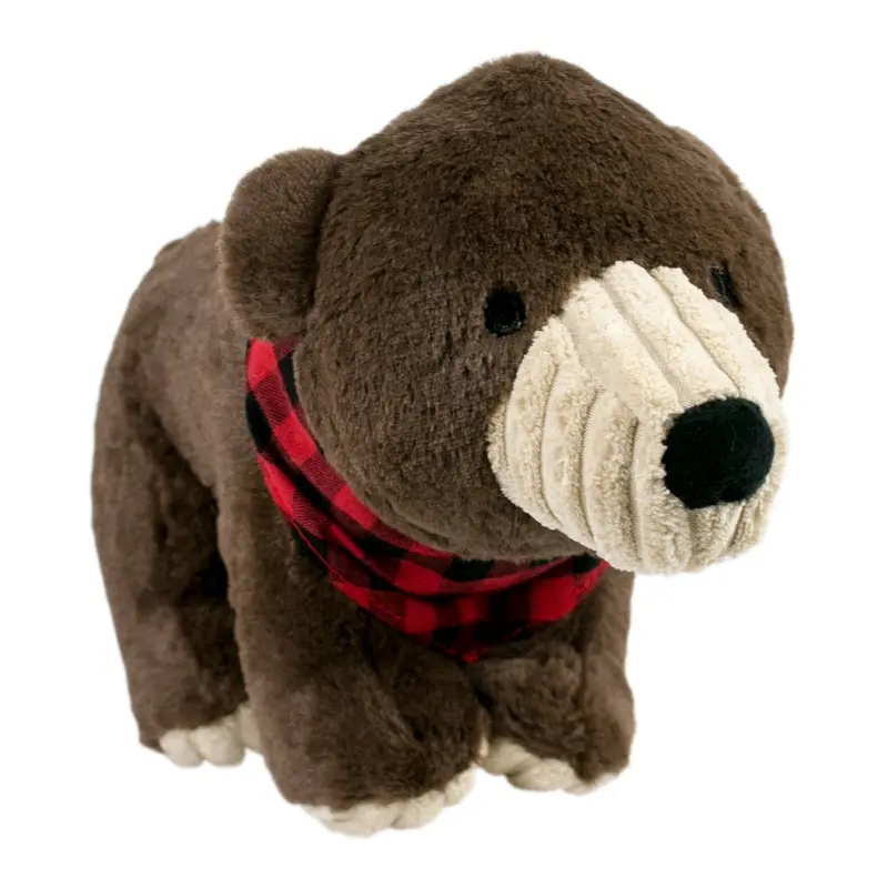 Tall Tails Plush Bear Flannel Crunch Toy, 11"
