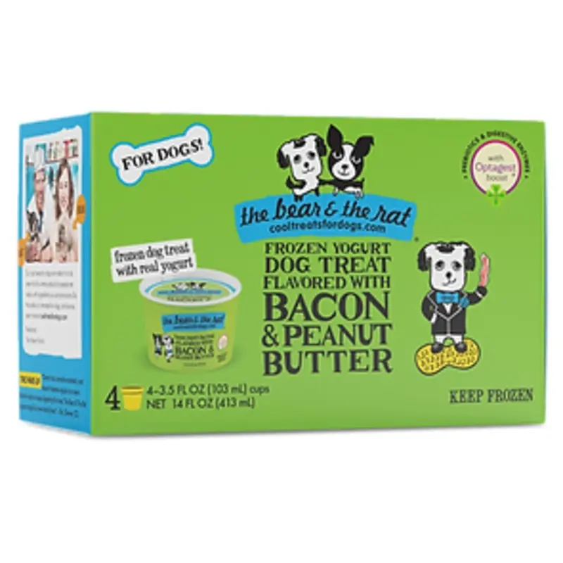 Bear & Rat Dog Frozen Yogurt-Bacon & Peanut Butter : 4 PK