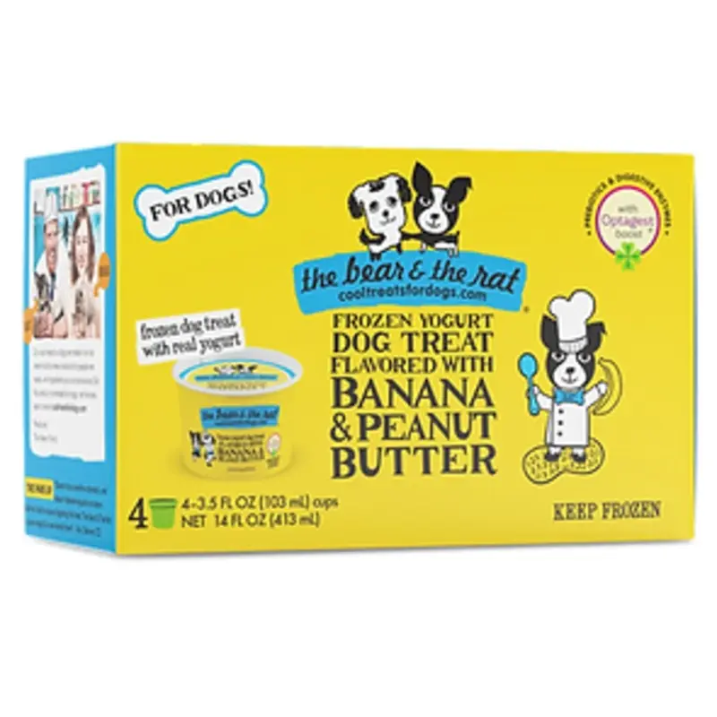 Bear & Rat Dog Frozen Yogurt-Peanut Butter & Banana : 4 PK