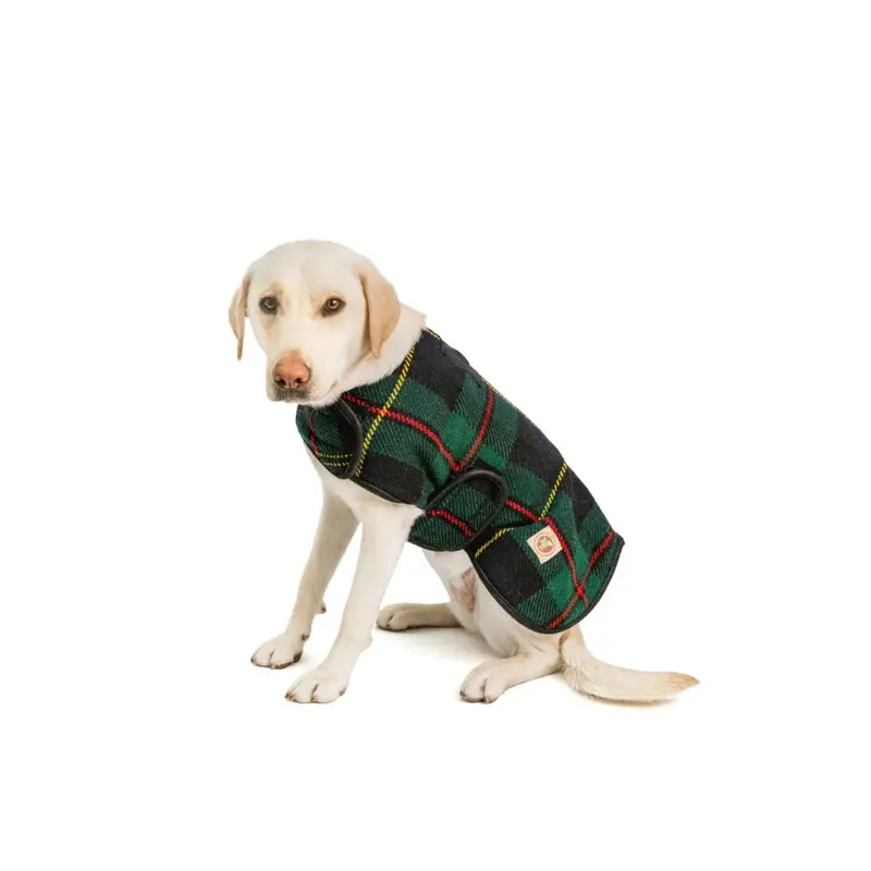 Chilly Dog Dog Blanket Coat Navy Tartan