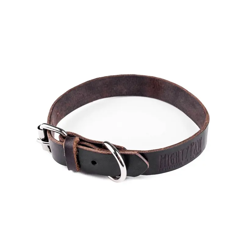 Mighty Paw - Leather Dog Collar - Distressed