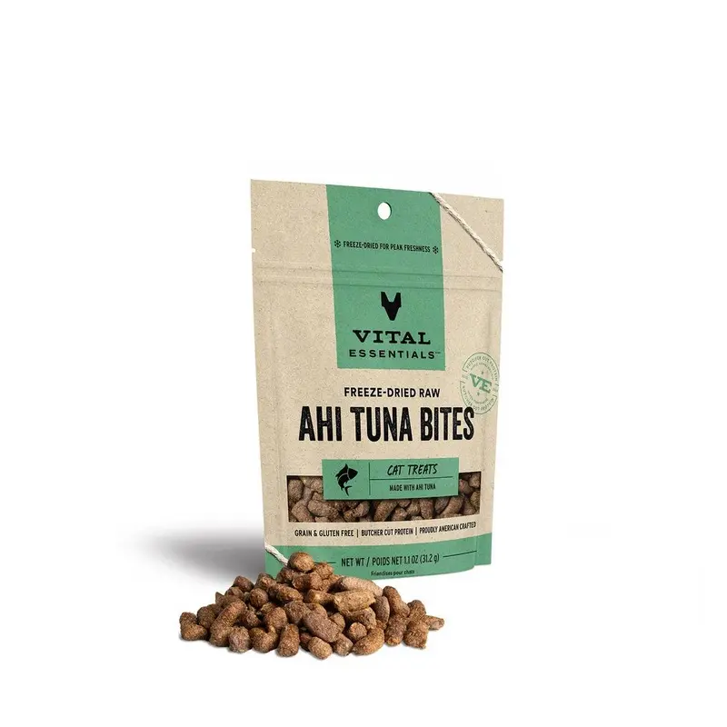Vital Essentials Ahi Tuna Bites Freeze Dried Cat Treats 1.1 oz