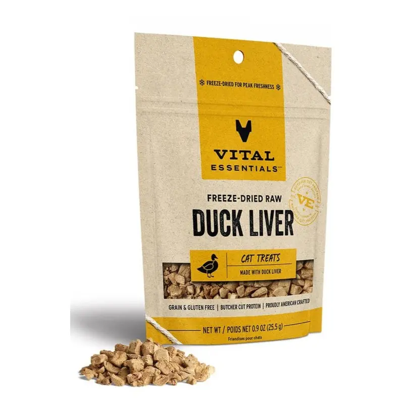 Vital Essentials Duck Liver Freeze Dried Cat Treats 0.9 oz