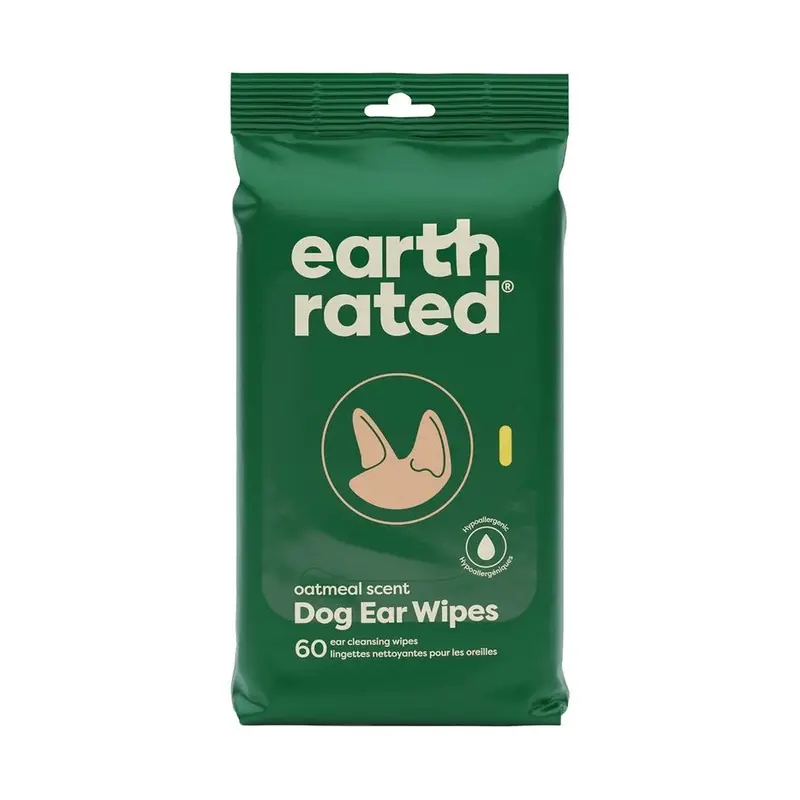 Earth Rated Dog Ear Cleansing Wipes 60ct