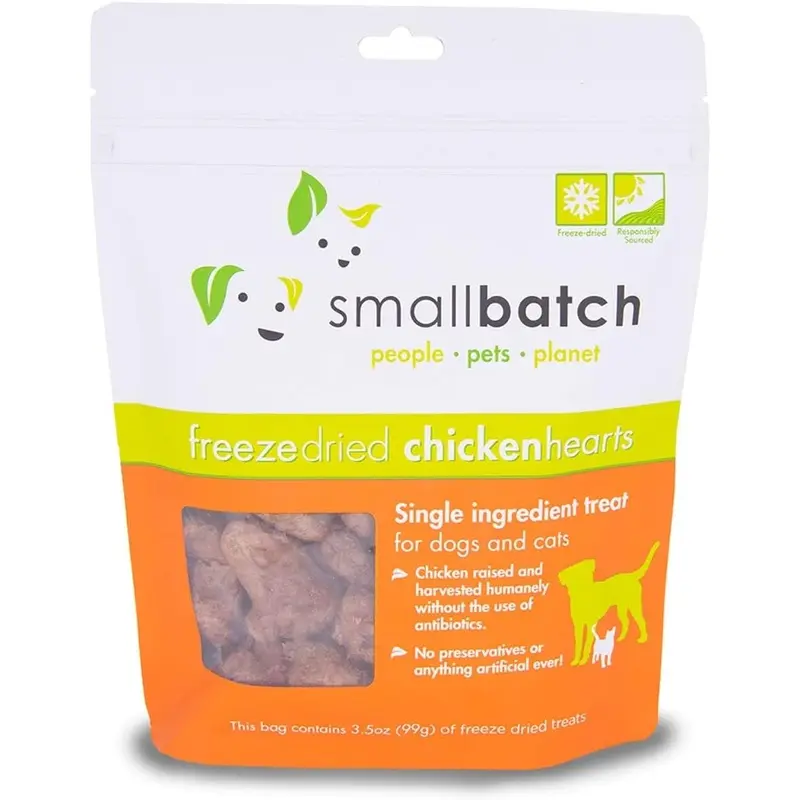 Small Batch Freeze Dried Dog Treat - Chicken Heart : 3.5 oz