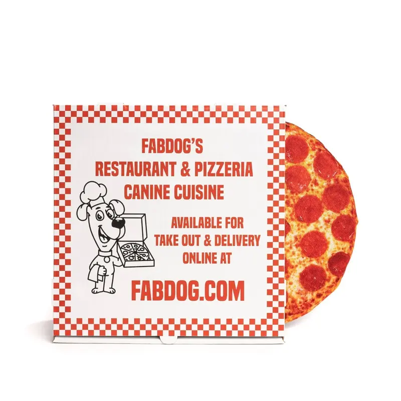 Pizza Squeaky Dog Toy 10"