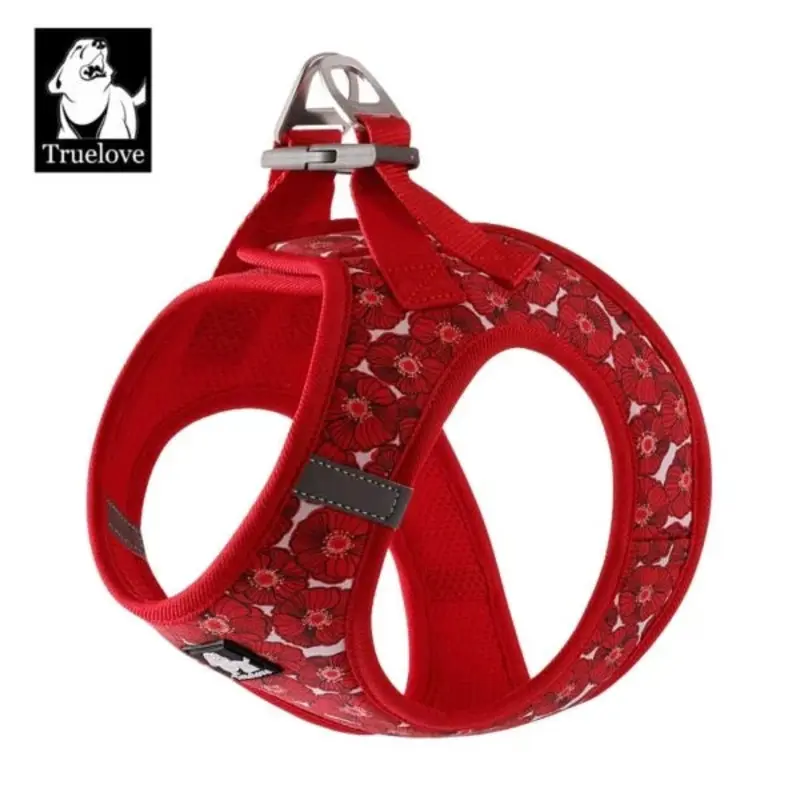 TrueLove Floral Print Mesh Dog Harness TLH3016 - Aurora Red