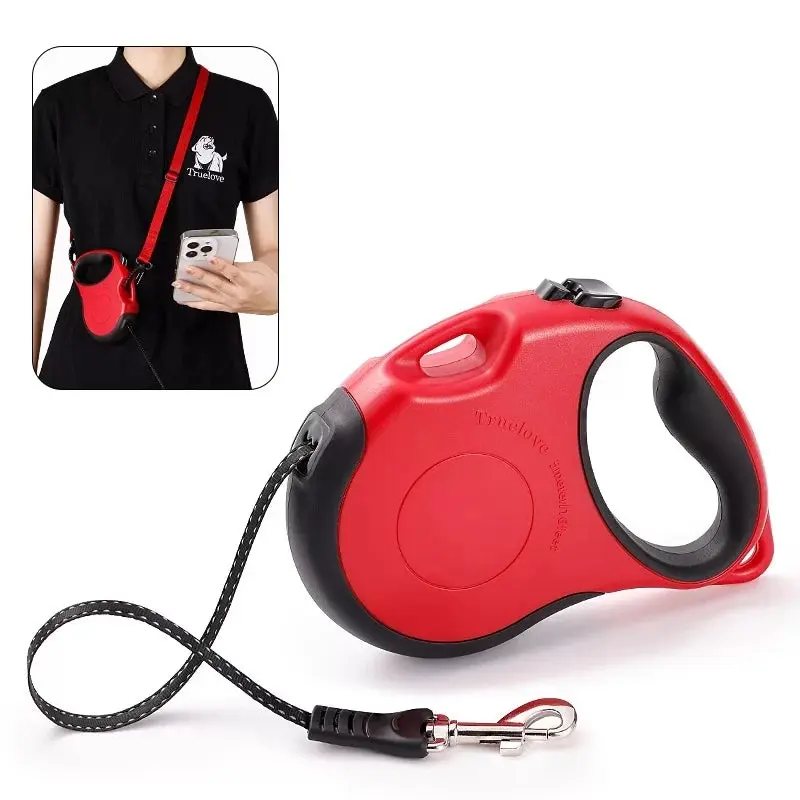 TrueLove Retractable Dog Leash TLL5001 - Suitable for Medium and Small Dogs  - Red/Black