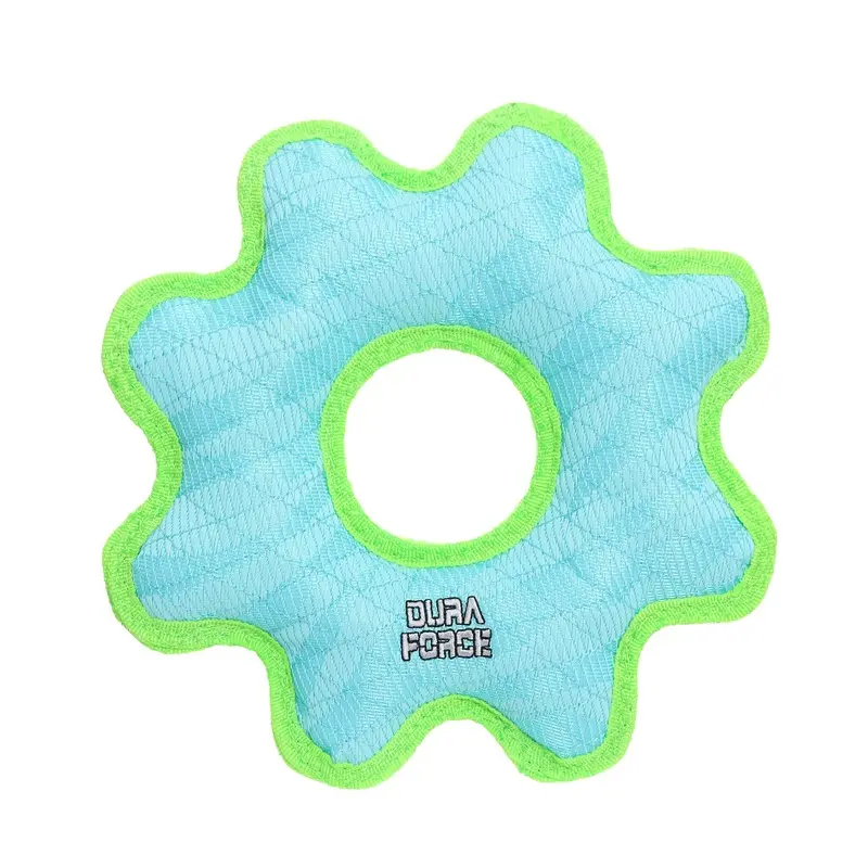 Tuffy Dog Toys - VIP Products - DuraForce Med Gear Ring - Blue, Durable, Squeaky Dog Toy