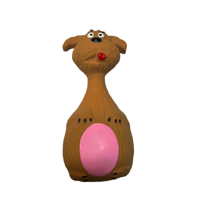 Loud Squeak Dog shaped latex dog toy 5"