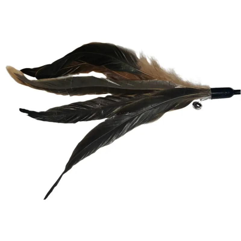Spinning Feathers Cat Toy Wand Attachment - Black and Brown