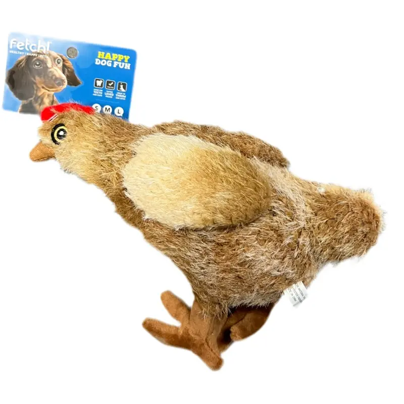 Mother Pecking Hen Plush Dog Toy 9.5"