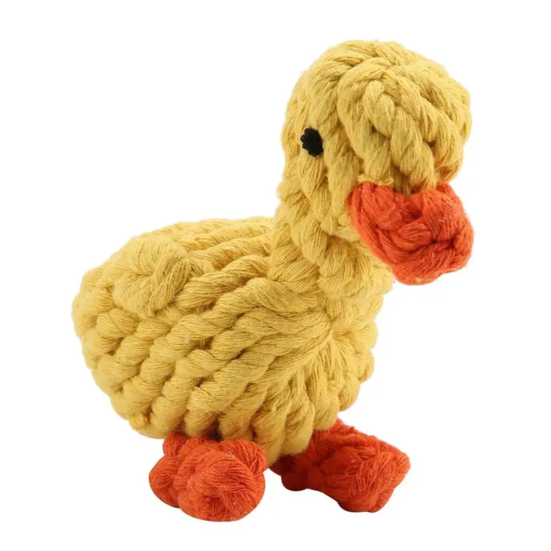 Rope Animal Dog Toy  - Yellow Duck