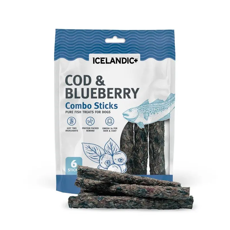 Icelandic+ - Icelandic+ Cod &Blueberry Combo Sticks Dog Treats