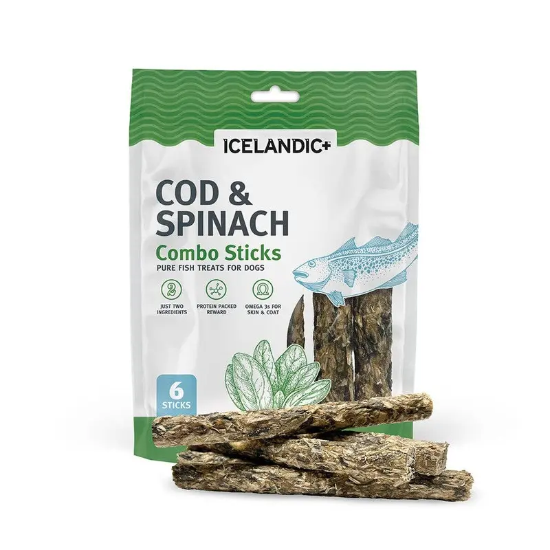 Icelandic+ - Icelandic+ Cod &Spinach Combo Sticks Dog Treats