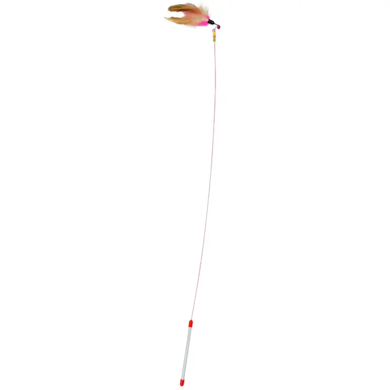 Wire Wand Cat Toy with Feathers and Bell