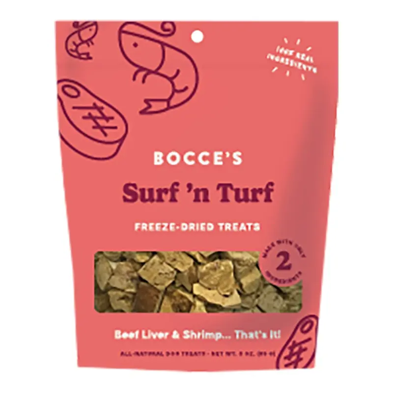 BOCCES Dog Treat Freeze Dried SURF TURF  3 OZ