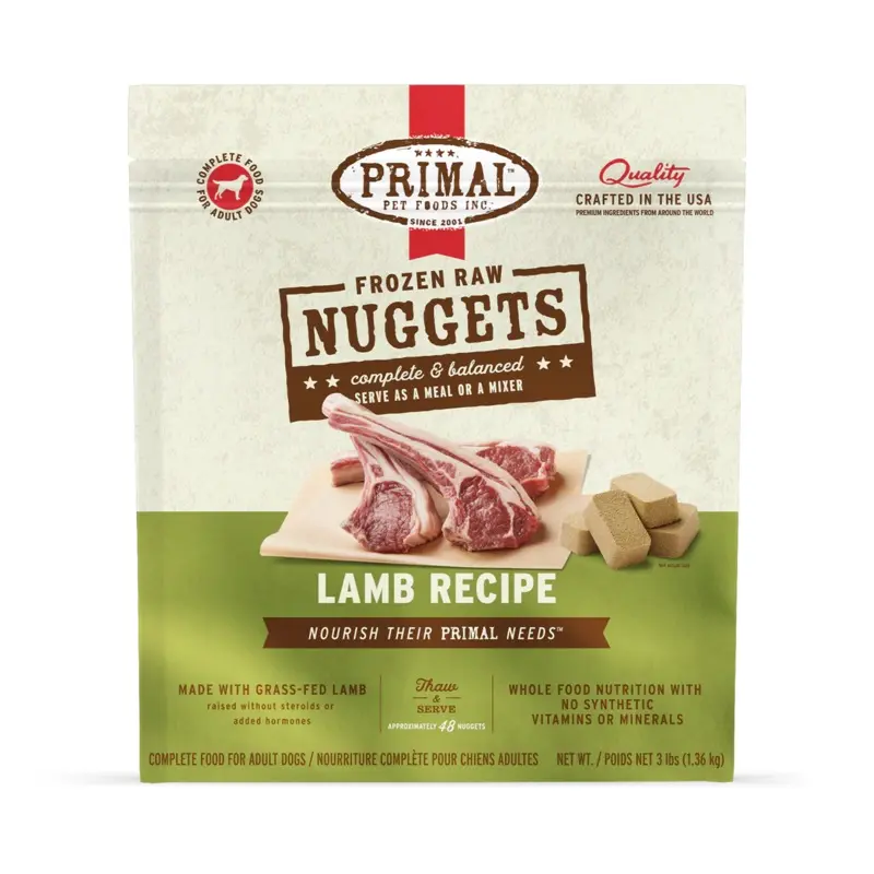 Primal Frozen Raw Dog Food - Beef, Chicken, Duck, Lamb, Pheasant, Pork, Quail, Rabbit, Venison