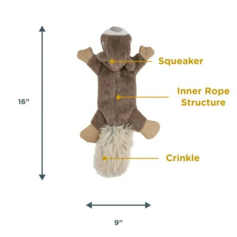 Tall Tails Stuffless Squirrel Dog Toy Plush