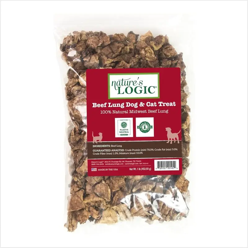Nature' Logic Dog Treat Beef Lung 1 LB