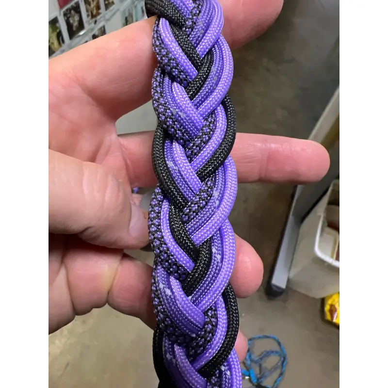 Paracord Dog Collar Original-Purple Reflecitv : LRG 15-24"