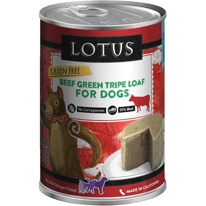 Lotus Dog Loaf Canned Dog Food - Grain Free Beef Tripe 12.5 oz