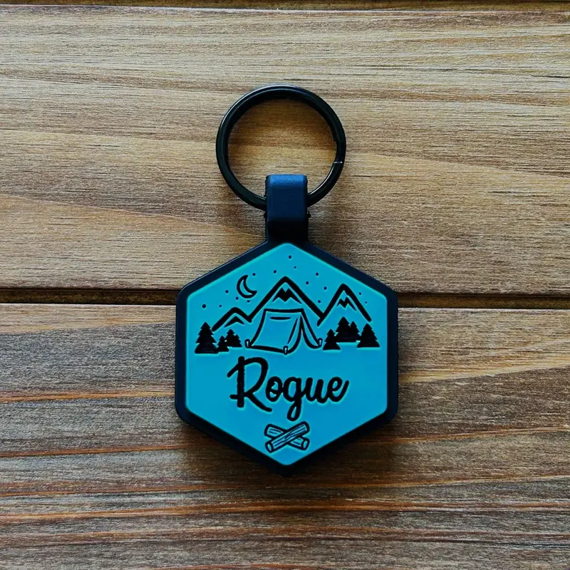 Besties Pets - Happy Camper Silicone Dog ID Tag
