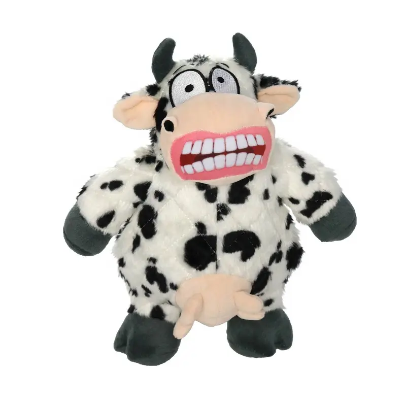 Tuffy Dog Toys - VIP Products - Mighty Angry Animals Cow, Plush, Squeaky Dog Toy